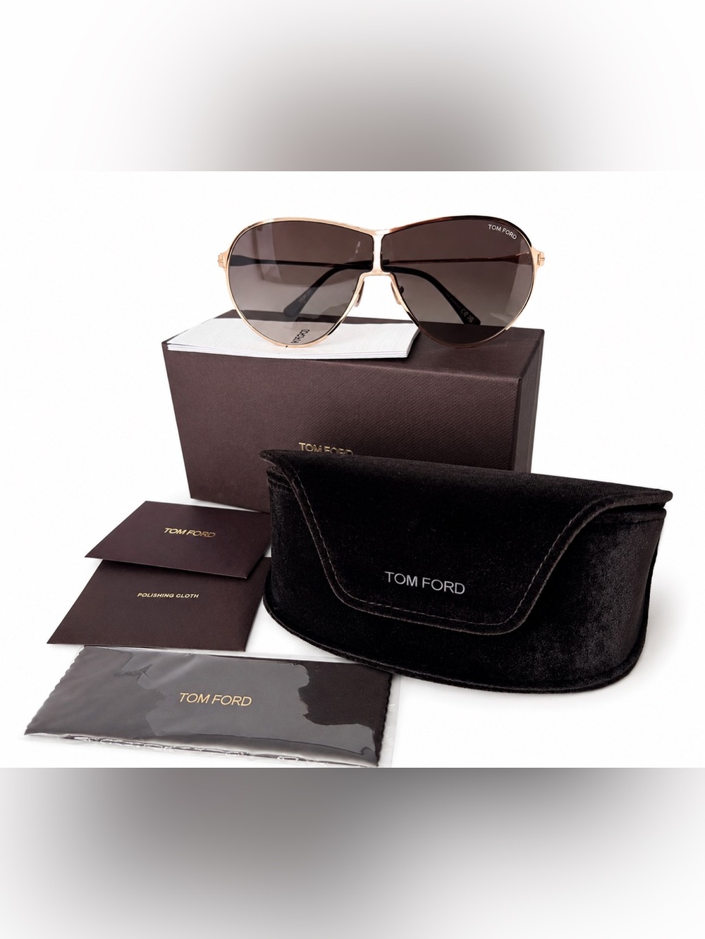 Tom Ford - Gaia FT1174 Aviator Sunglasses - NEW IN BOX all accessories included